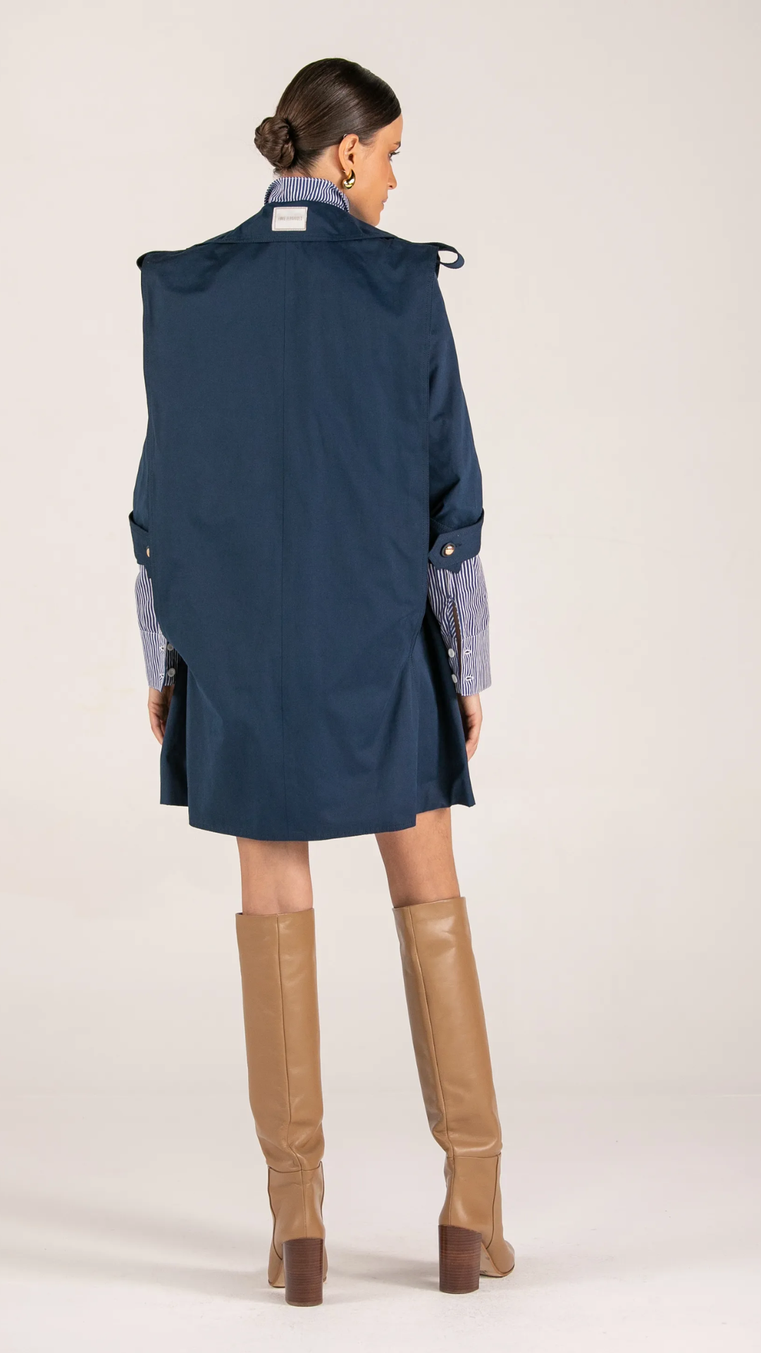 Vestido Curto Trench Coat Azul