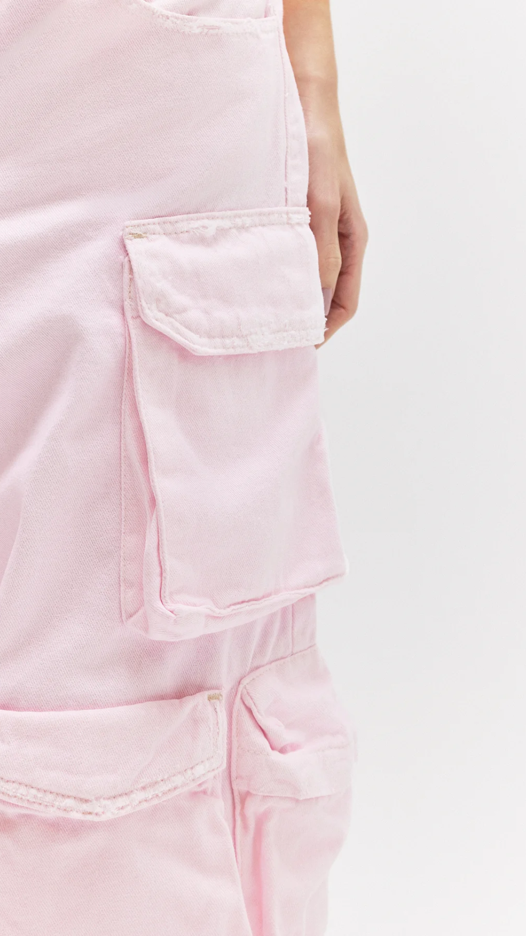 Calça Cargo 12 Bolsos Rosa Claro