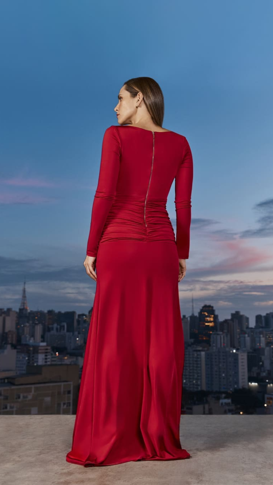 Vestido Longo Maxi Fenda Vermelho