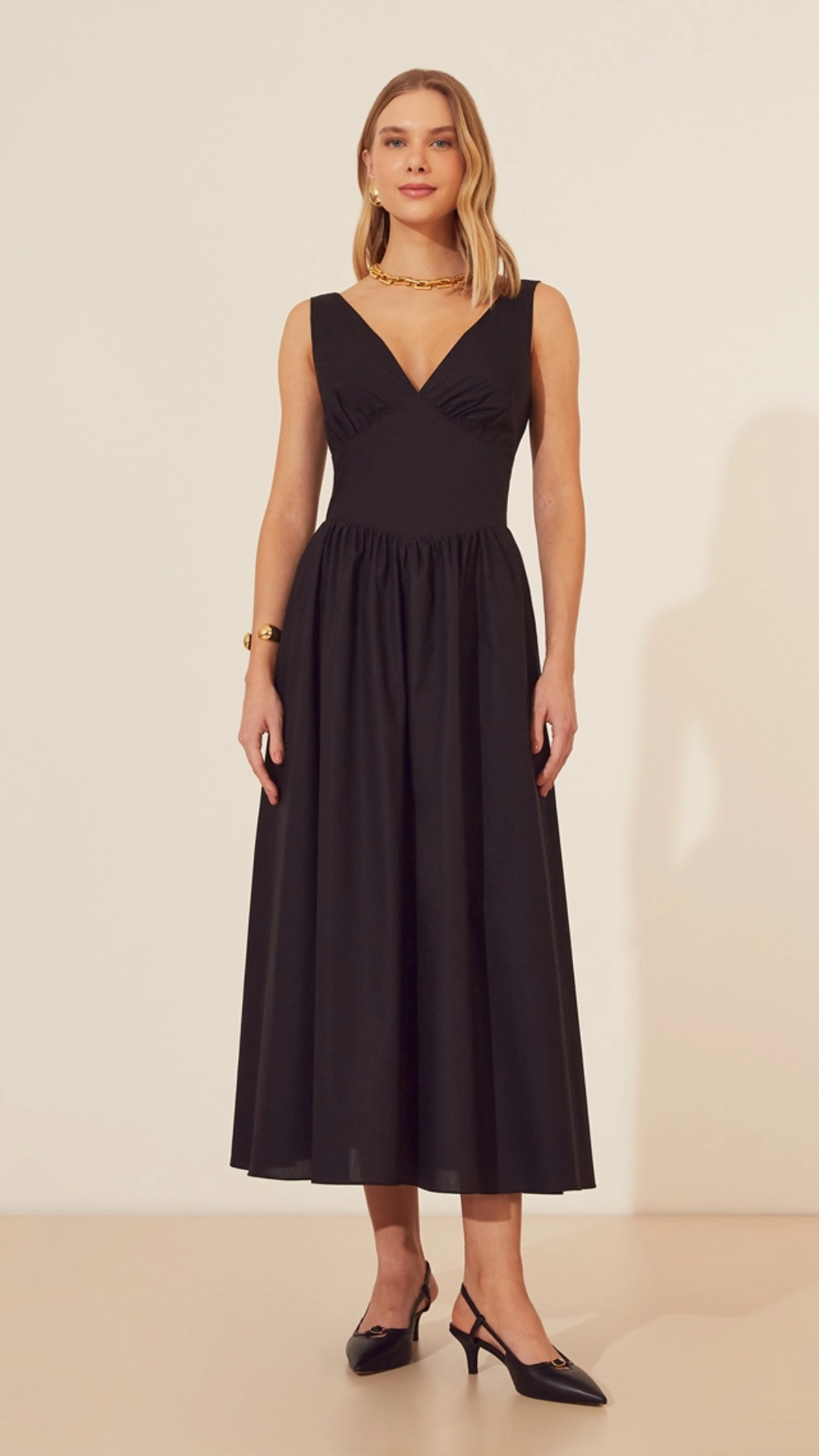 Vestido Midi Vallauris Preto