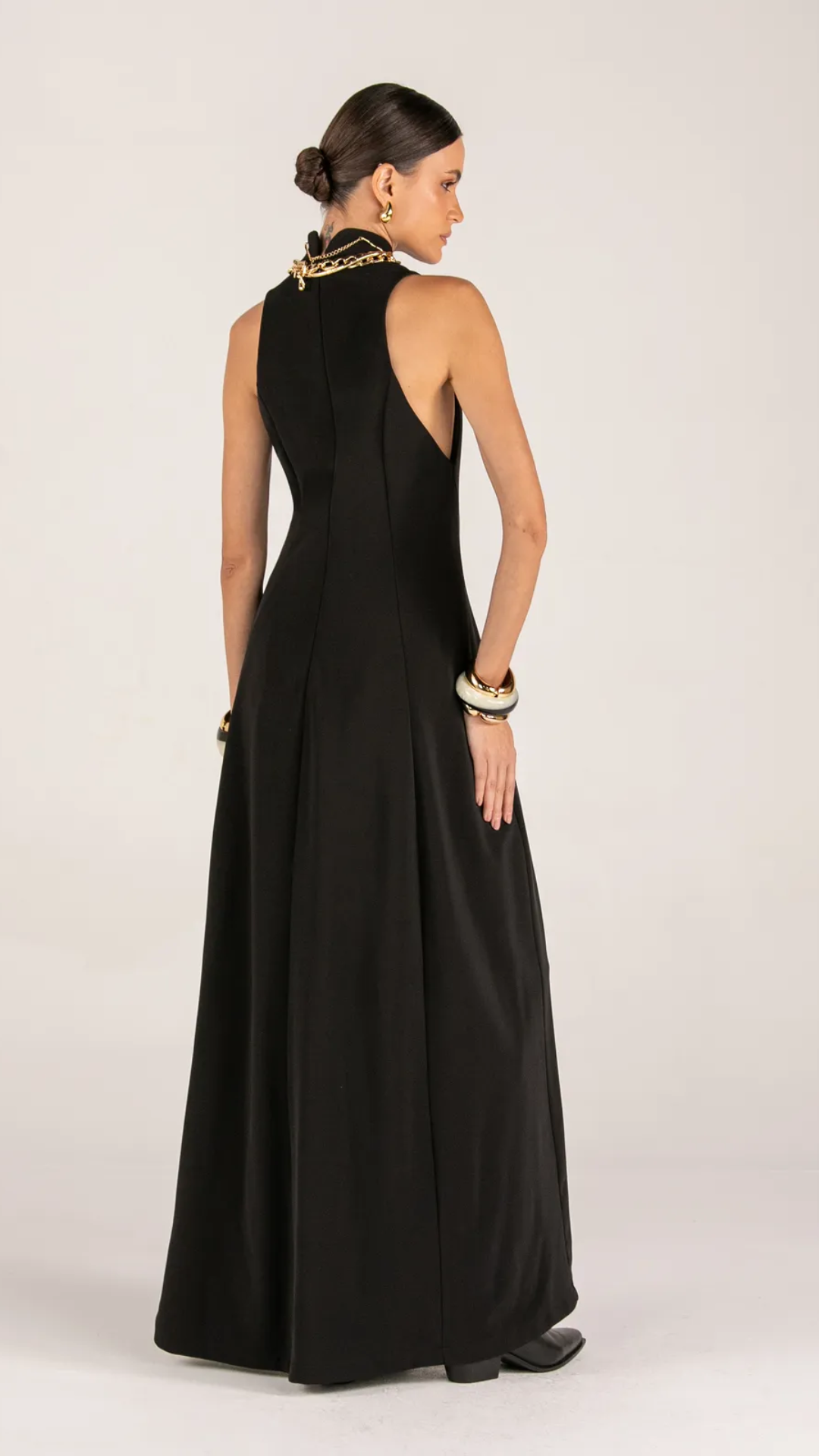 Vestido Longo Malha Preto